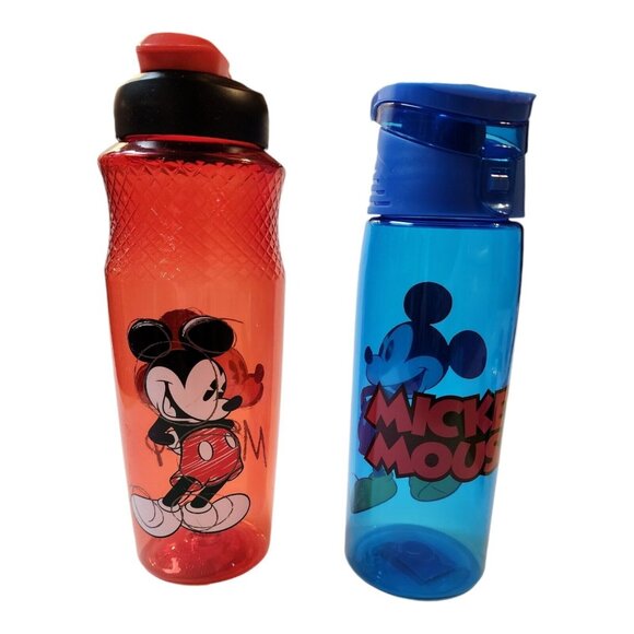 Disney Mickey Mouse Blue Flip Top Water Bottle BPA-FREE 25oz & Zak Designs 30oz - Picture 2 of 14